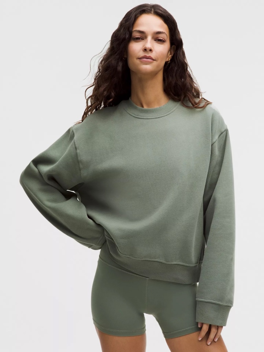 Lululemon Women's Steady State Crew in Willow Leaf